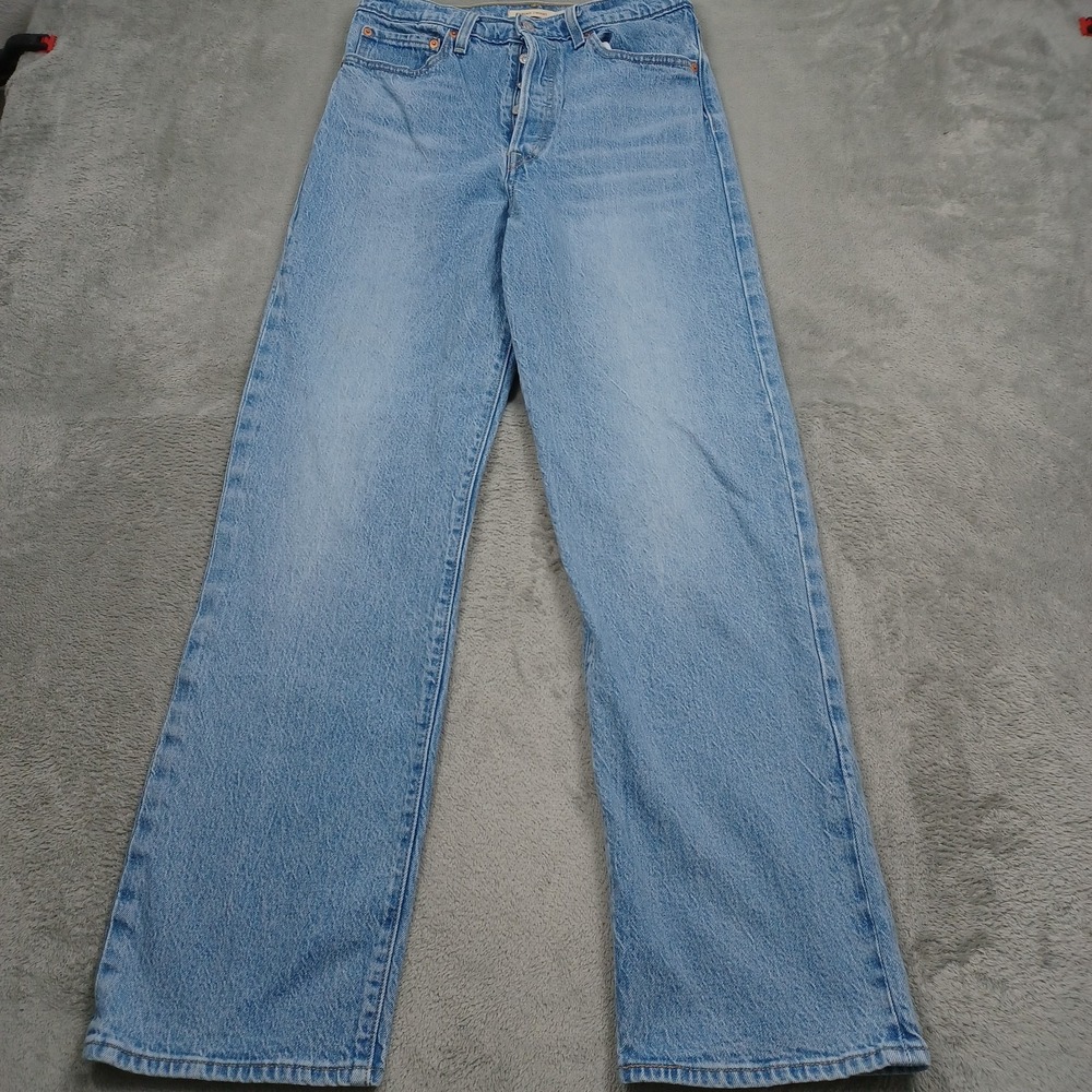 Levis Jeans Womens 30 Blue Denim Ribcage Straight Premium Light Wash Casual
